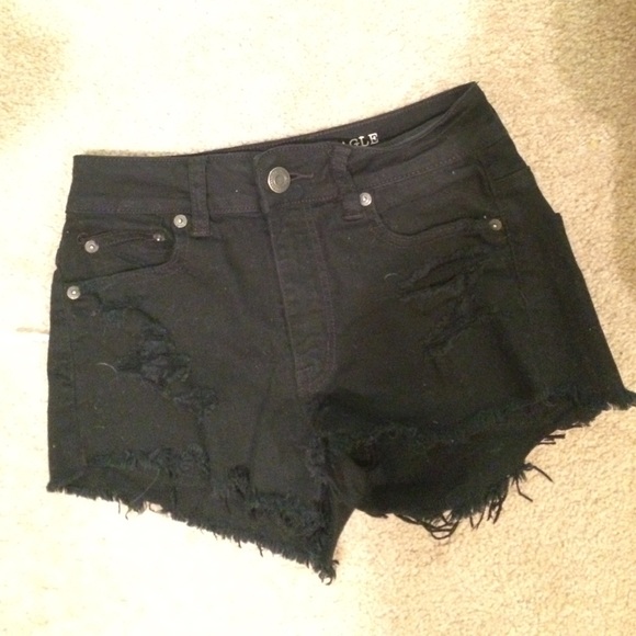 Black high wasted shorts