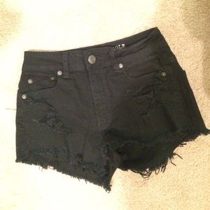 Black high wasted shorts