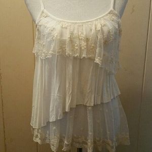 American Rag white tiered top