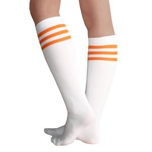 Orange Striped Knee High Socks