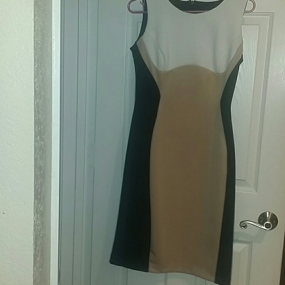 Color block form fitting dress