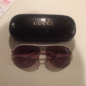 Gucci Aviator Sunglasses, Gold/White