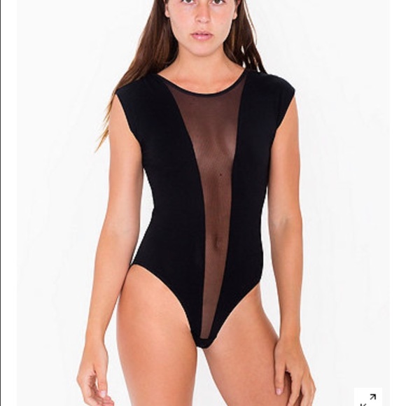 American apparel Gloria v mesh body suit