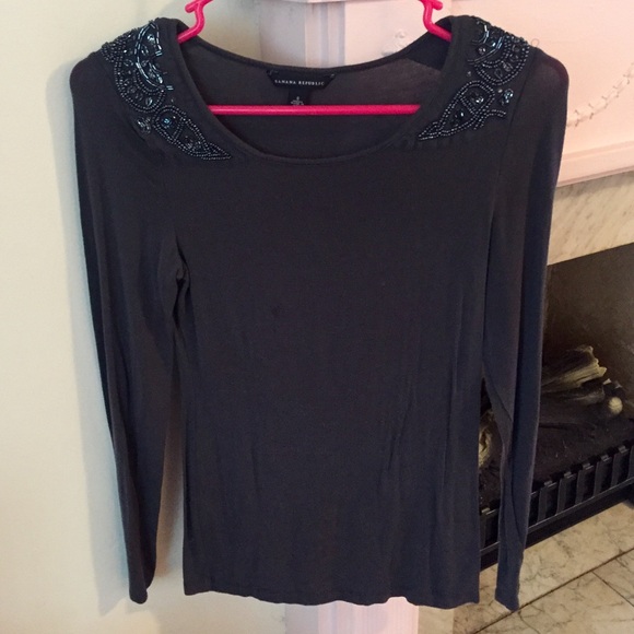 Embellished Gray Top