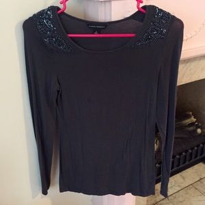 Embellished Gray Top