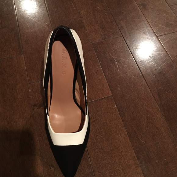 Black and white L A M B pumps