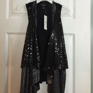 Glitter Black Vest NWT (M)