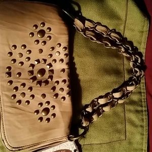 Steve Madden beige studded Baguette / purse