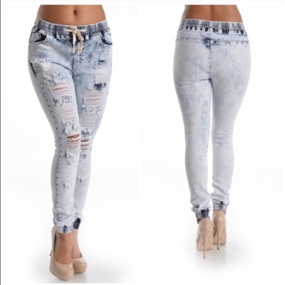 Denim joggers