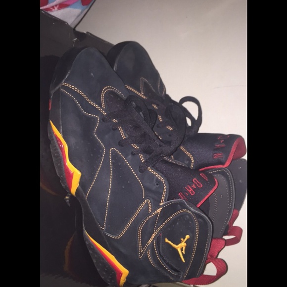 Nike air Jordan visit 7 retro black / citrus 7s