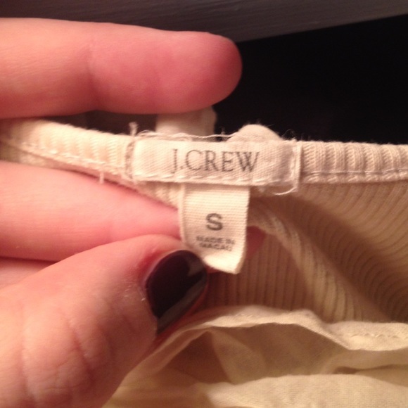 Price drop! Jcrew oatmeal ruffle trim tank - Picture 3 of 4