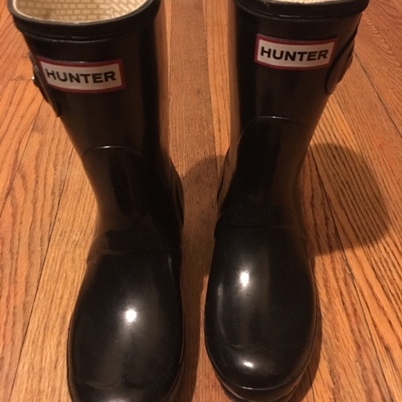 Hunter Boots - Short: Black High Gloss