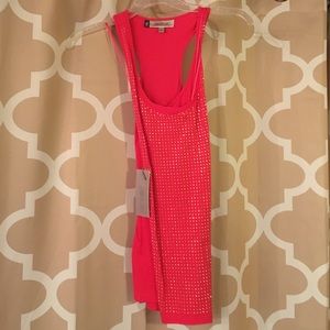 Pink tank with gold studs