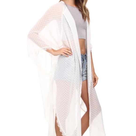 Free people white dot kimono