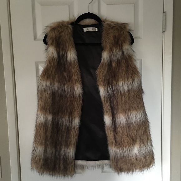 Striped Long Fur Vest as seen on Emily Ann Gemma