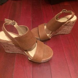 Brown platform wedges