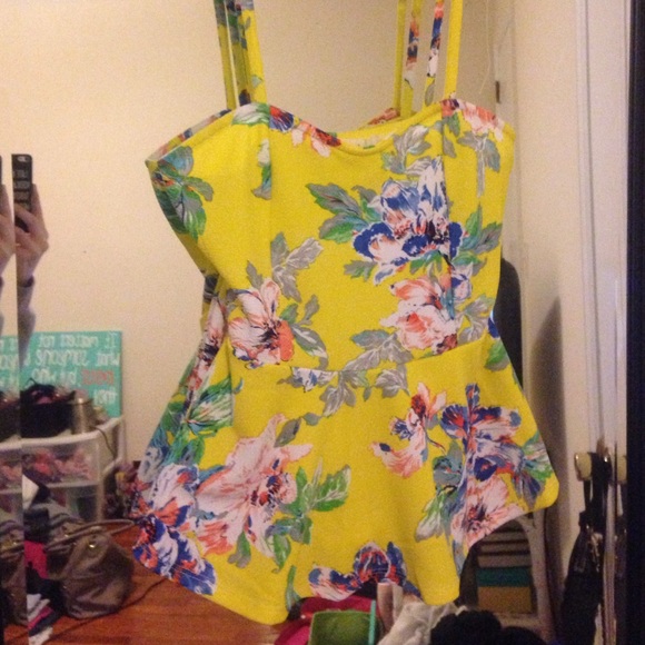 Bright Floral Peplum Top