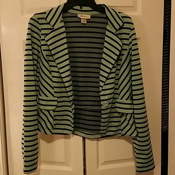 Blue, striped button-up jacket - Picture 3 of 4