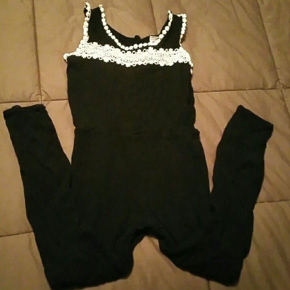 Girls Black Classic Sleeveless One Piece