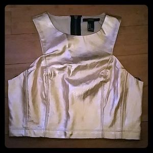 Rose gold crop halter top