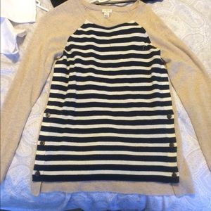 Striped baseball style J.Crew sweater