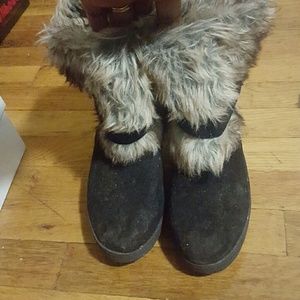 Faux fur booties