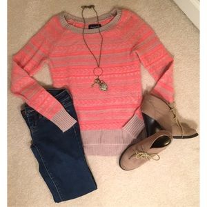 Pink & Tan Sweater!
