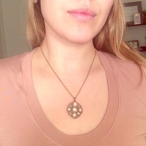 Clear topaz with Rose silver necklace