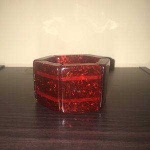 Ruby red block bracelet