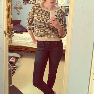 Forever 21 cropped tribal pullover