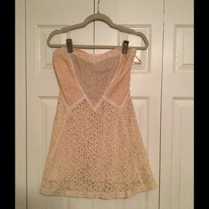 Cream strapless dress!