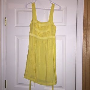 Wide strap yellow dress