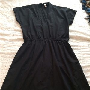 Black deep V-neck dress