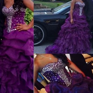 Purple Gown With Bling Corset