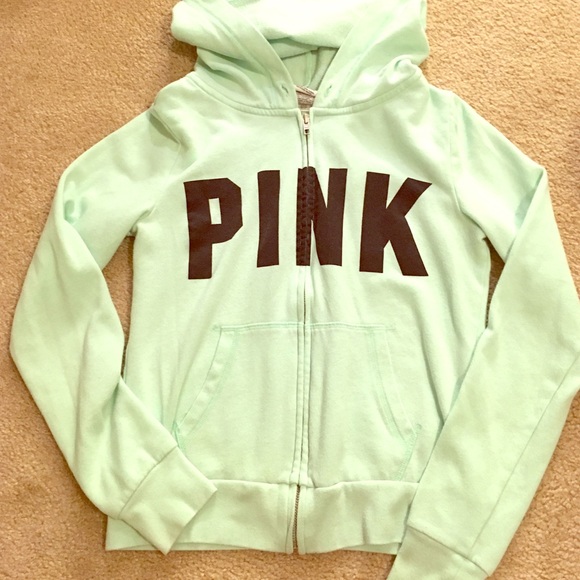 Mint color Victoria's Secret zip hoodie