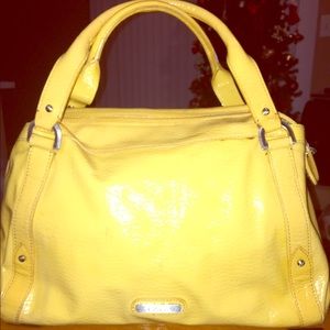 Yellow patent leather Cole Haan purse💕
