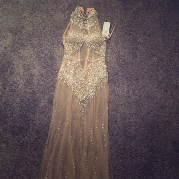 Glamorous sheer crystal gown!