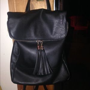 Brandy melville black vegan leather backpack