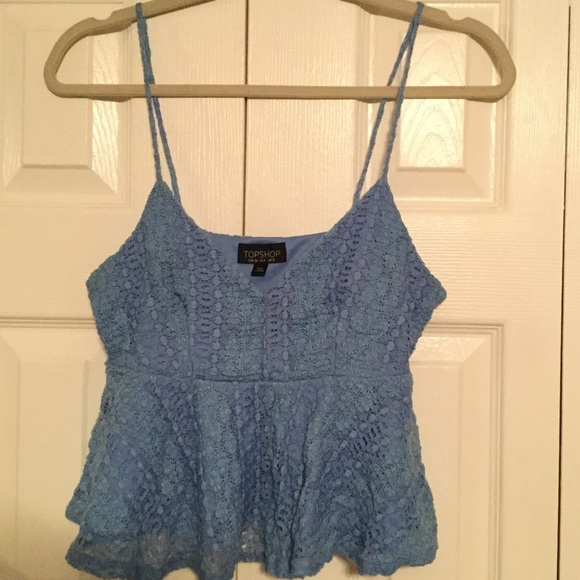 Top shop blue pretty crop top!!