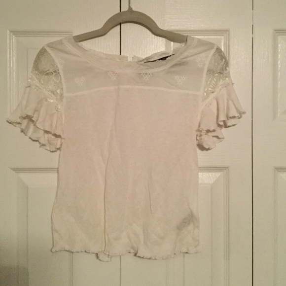 Free people New Romantics white lace top!