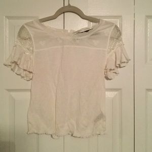 Free people New Romantics white lace top!