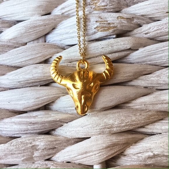 Sale Jewelry Gold Buffalo Head Necklace