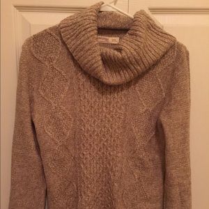 Beige loose turtle neck sweater