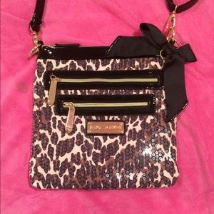 Cheetah print sequin cross body