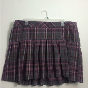 Plaid pleated skirt