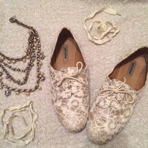 Gold Lace Oxfords