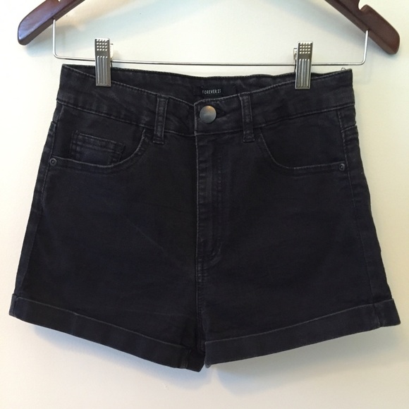Black High-waisted Shorts