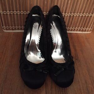 Black Bow Kitten Heels