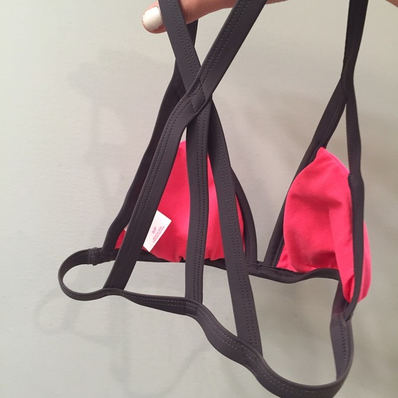 New without tags pink and grey scrappy bikini top! - Picture 2 of 2