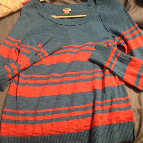 Orange and blue sweater